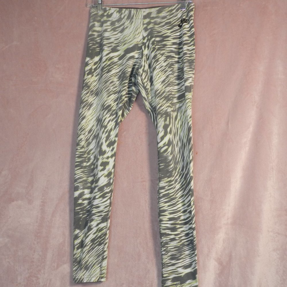 Womens Nike Yellow Grey Leggings Size M